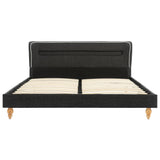 ZNTS Bed Frame with LED Dark Grey Burlap 120x200 cm 280593