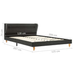 ZNTS Bed Frame with LED Dark Grey Burlap 120x200 cm 280593