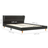 ZNTS Bed Frame with LED Dark Grey Burlap 120x200 cm 280593