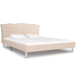 ZNTS Bed Frame Beige Fabric 135x190 cm 4FT6 Double 280664