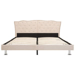 ZNTS Bed Frame Beige Fabric 135x190 cm 4FT6 Double 280664