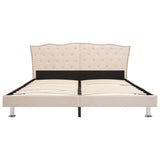 ZNTS Bed Frame Beige Fabric 135x190 cm 4FT6 Double 280664