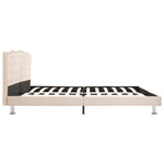 ZNTS Bed Frame Beige Fabric 135x190 cm 4FT6 Double 280664
