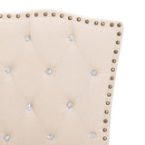 ZNTS Bed Frame Beige Fabric 135x190 cm 4FT6 Double 280664