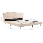 ZNTS Bed Frame Beige Fabric 135x190 cm 4FT6 Double 280664