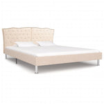 ZNTS Bed Frame Beige Fabric 180x200 cm 6FT Super King 280666