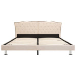 ZNTS Bed Frame Beige Fabric 180x200 cm 6FT Super King 280666