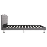 ZNTS Bed Frame Light Grey Fabric 120x190 cm 4FT Small Double 280668