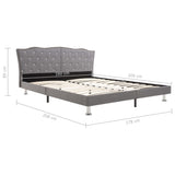 ZNTS Bed Frame Light Grey Fabric 150x200 cm 5FT King Size 280670