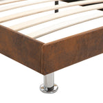 ZNTS Bed Frame Brown Faux Suede Leather 90x190 cm 3FT Single 280672