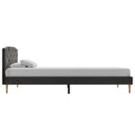 ZNTS Bed Frame Black Fabric 90x190 cm 3FT Single 280677