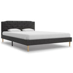 ZNTS Bed Frame Black Fabric 135x190 cm 4FT6 Double 280679
