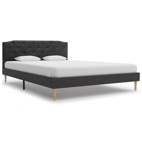 ZNTS Bed Frame Black Fabric 135x190 cm 4FT6 Double 280679