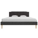 ZNTS Bed Frame Black Fabric 135x190 cm 4FT6 Double 280679