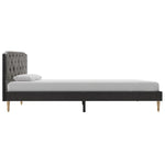 ZNTS Bed Frame Black Fabric 135x190 cm 4FT6 Double 280679
