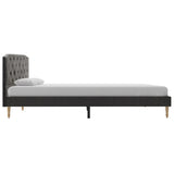 ZNTS Bed Frame Black Fabric 135x190 cm 4FT6 Double 280679