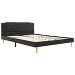 ZNTS Bed Frame Black Fabric 135x190 cm 4FT6 Double 280679
