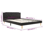 ZNTS Bed Frame Black Fabric 135x190 cm 4FT6 Double 280679