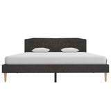ZNTS Bed Frame Black Fabric 150x200 cm 5FT King Size 280680