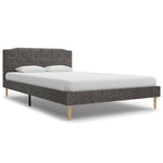 ZNTS Bed Frame Dark Grey Fabric 120x190 cm 4FT Small Double 280683