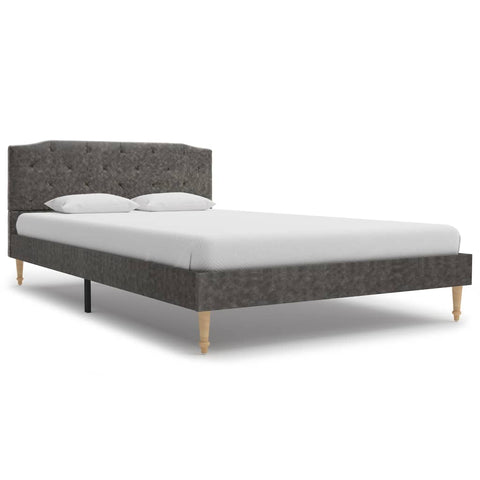 ZNTS Bed Frame Dark Grey Fabric 120x190 cm 4FT Small Double 280683
