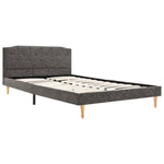 ZNTS Bed Frame Dark Grey Fabric 120x190 cm 4FT Small Double 280683