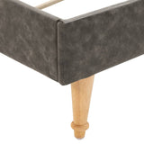 ZNTS Bed Frame Dark Grey Fabric 120x190 cm 4FT Small Double 280683