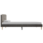 ZNTS Bed Frame Dark Grey Fabric 120x190 cm 4FT Small Double 280683