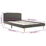ZNTS Bed Frame Dark Grey Fabric 120x190 cm 4FT Small Double 280683