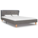 ZNTS Bed Frame Light Grey Fabric 120x190 cm 4FT Small Double 280701