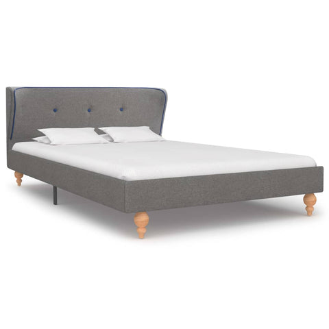 ZNTS Bed Frame Light Grey Fabric 120x190 cm 4FT Small Double 280701