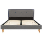 ZNTS Bed Frame Light Grey Fabric 120x190 cm 4FT Small Double 280701
