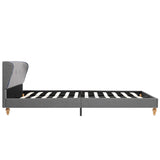 ZNTS Bed Frame Light Grey Fabric 120x190 cm 4FT Small Double 280701