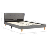 ZNTS Bed Frame Light Grey Fabric 120x190 cm 4FT Small Double 280701