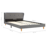 ZNTS Bed Frame Light Grey Fabric 120x190 cm 4FT Small Double 280701