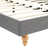 ZNTS Bed Frame Light Grey Fabric 150x200 cm 5FT King Size 280703
