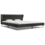 ZNTS Bed Frame with LED Dark Grey Burlap 150x200 cm 5FT King Size 280720