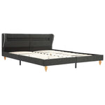 ZNTS Bed Frame with LED Dark Grey Burlap 150x200 cm 5FT King Size 280720