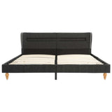 ZNTS Bed Frame with LED Dark Grey Burlap 150x200 cm 5FT King Size 280720