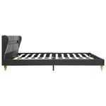 ZNTS Bed Frame with LED Dark Grey Burlap 150x200 cm 5FT King Size 280720