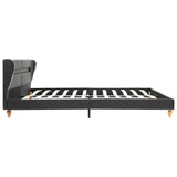 ZNTS Bed Frame with LED Dark Grey Burlap 150x200 cm 5FT King Size 280720