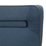 ZNTS Bed Frame with LED Blue Fabric 180x200 cm 6FT Super King 280731