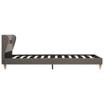 ZNTS Bed Frame with LED Taupe Fabric 90x190 cm 3FT Single 280737