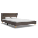 ZNTS Bed Frame with LED Taupe Fabric 120x190 cm 4FT Small Double 280738