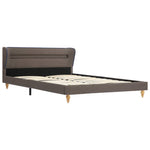 ZNTS Bed Frame with LED Taupe Fabric 120x190 cm 4FT Small Double 280738