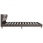 ZNTS Bed Frame with LED Taupe Fabric 120x190 cm 4FT Small Double 280738