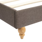 ZNTS Bed Frame with LED Taupe Fabric 120x190 cm 4FT Small Double 280738