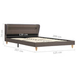 ZNTS Bed Frame with LED Taupe Fabric 120x190 cm 4FT Small Double 280738