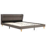 ZNTS Bed Frame with LED Taupe Fabric 150x200 cm 5FT King Size 280740