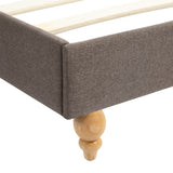 ZNTS Bed Frame with LED Taupe Fabric 180x200 cm 6FT Super King 280741